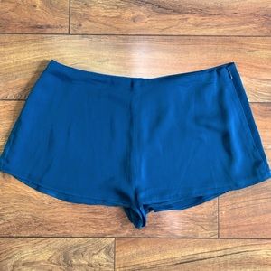 Silky teal shorts